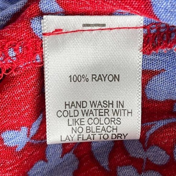 Gibson Womens Blouse Size 1X Red Floral One Shoulder Slim Ruffle Peplum Top NEW! - Picture 7 of 12